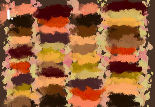 Color swatch with various shades of brown, orange, and green on a dark background